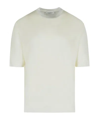 Laneus Rib Knitted T-shirt In White