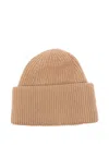 Laneus Ribbed Beanie In Brown