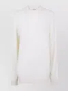 Laneus Ribbed Cuff Long Sleeve Crew Neck Jumper In White