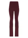 Laneus Ribbed Flared Trousers In Burgundy