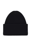 Laneus Ribbed Knit Beanie In Black
