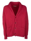 Laneus Collar Shawl Ribbed Texture Front Pockets In Pink