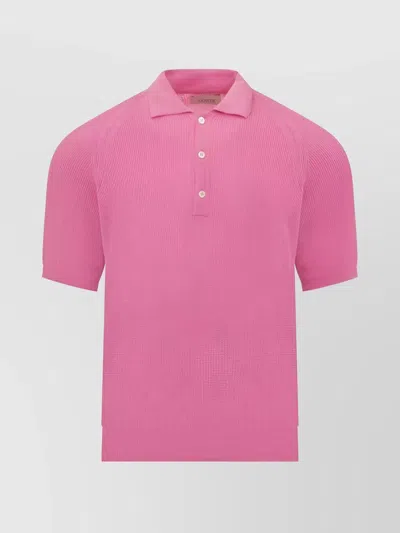 LANEUS RIBBED TEXTURE POLO SHIRTS