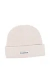 Laneus Ribbed Wool-blend Beanie In Neutral
