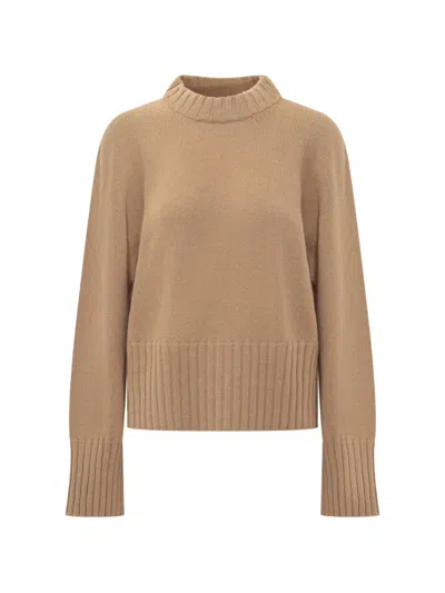 Laneus Ribbed-trim Boxy-fit Sweater In Brown