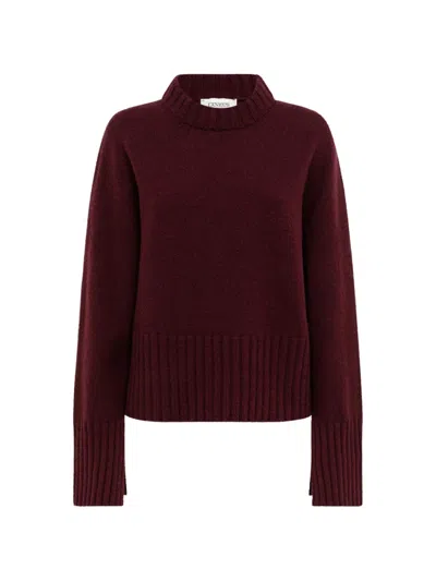 Laneus Ribbed-trim Boxy-fit Sweater In Red