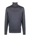Laneus Roll-neck Fine-knit Jumper In Black