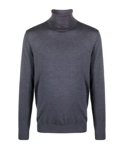 Laneus Roll-neck Fine-knit Jumper In Black