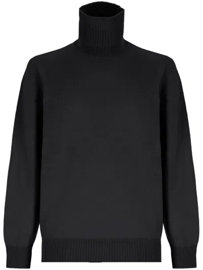 Laneus Roll-neck Jumper In Nero/black