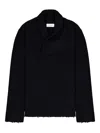 Laneus Long Sleeve Shawl Collar Sweater In Blue
