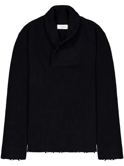 Laneus Shawl-collar Jumper In Black