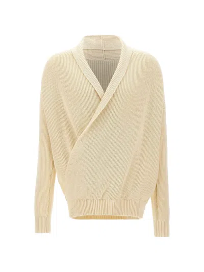 Laneus Wrap Sweater With Shawl Collar In Animal Print