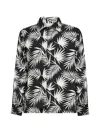 Laneus Black Viscose Pattern Shirt In Animal Print