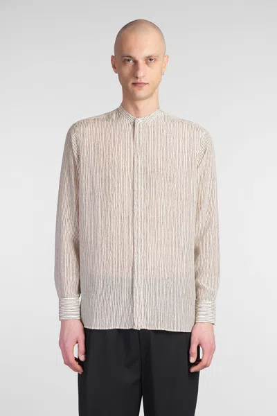 LANEUS SHIRT IN BEIGE SILK