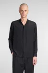 Laneus Shirt In Black Silk In Black