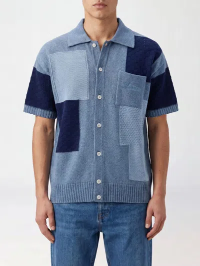 Laneus Shirt Men Color Denim In Blue