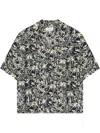 Laneus Viscose Short Sleeve Shirt In Black