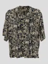Laneus Viscose Short Sleeve Shirt In Black