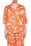 Laneus Camicia Con Tasca In Raso A Stampa Floreale In Red