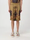 Laneus Viscose Bermuda Shorts With Palm Print In Green