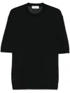 Laneus Knitted T-shirt In Black