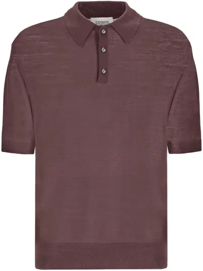 Laneus Short-sleeve Polo Shirt In Braun