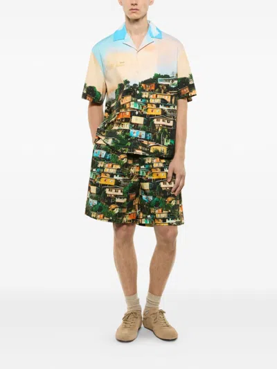 Laneus Short Sleeve Shirt With Graphic Print In Multi