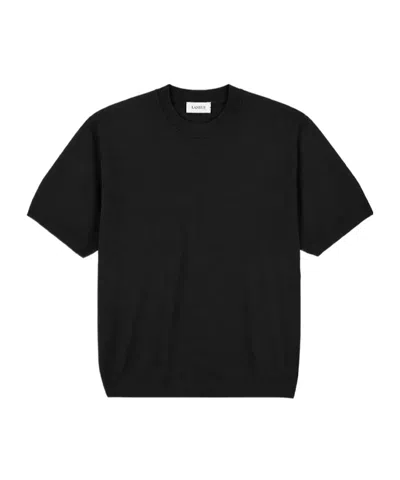 Laneus Short-sleeved Knitted Top In Black