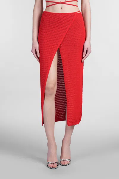 LANEUS SKIRT IN RED VISCOSE