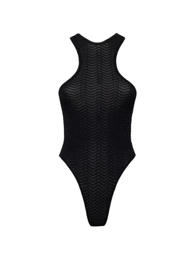 Laneus Sleeveless Halterneck Body In Black