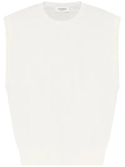 Laneus Sleeveless Sweater In White