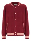 Laneus Snap-fastening Bomber Jacket In Red