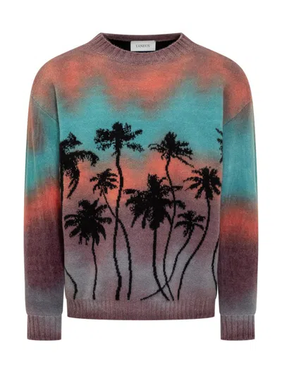 Laneus Soft Cashm Dye Jumper In Multicolor