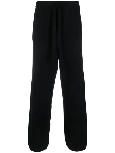 Laneus Straight-leg Knitted Trousers In Black