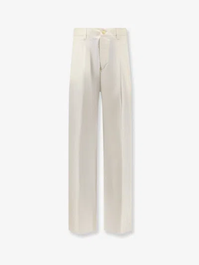 Laneus Stretch Cotton Trousers In Neutral