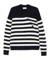 Laneus White And Blue Striped Cotton Polo Shirt In Black