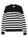 Laneus White And Blue Striped Cotton Polo Shirt In Blue