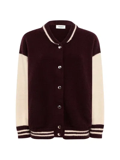 Laneus Striped-trim Bomber Jacket In Brown