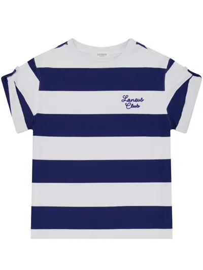 Laneus Stripped T-shirt In Blue