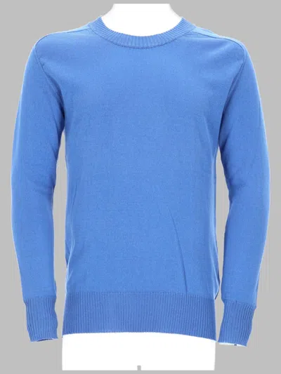 Laneus Stylish Cotton-viscose Blend Sweater In Blue