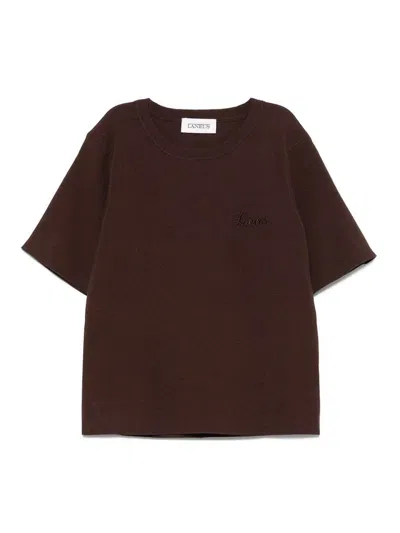 Laneus Kids' Short-sleeved Pullover In Brown
