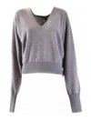 Laneus V-neck Knitwear Long Sleeves In Grey