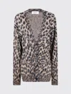 Laneus Leopard-print Button-up Cardigan In Brown