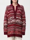 Laneus Patterned Polo Knitwear In Burgundy