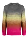 Laneus Multicolor Gradient Knit Sweater In Multicolour