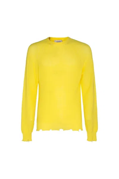 Laneus Essential Knitwear Sweater For Men In Yellow