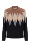 Laneus Diamond Pattern Knitwear In Earthy Tones In Multi