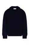 Laneus Relaxed Fit Polo Knitwear In Luxurious Wool-cashmere Blend In Black