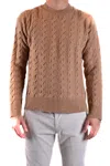 Laneus Cable Knit Sweater In Warm Camel Tone In Brown