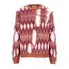 Laneus Frayed Geometric-pattern Sweater In Multi